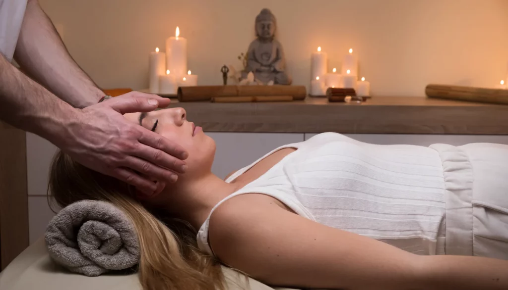 Reiki is a technique that uses energy force to reduce stress and anxiety and encourage relaxation.